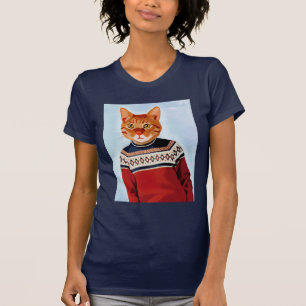 Camiseta Gato em Ski Sweater