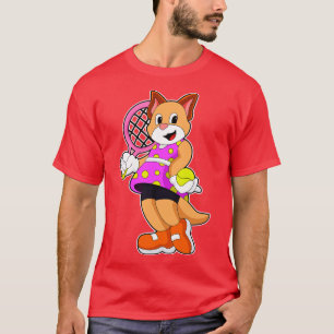 Camiseta Gato em Tênis com Tênis de raquete 1