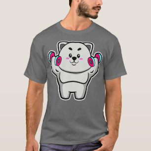 Camiseta Gato em treino ao ombro com Dumbbels