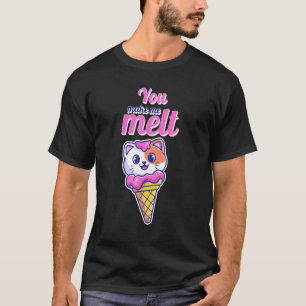 Camiseta Gato Em Um Cone Você Me Faz Mover Sorvete Amor