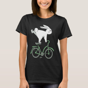 Camiseta Gato em uma bicicleta de ciclismo de coelho Bunny