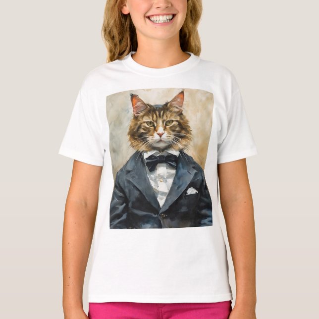 Camiseta Gato em uma roupa (Frente)