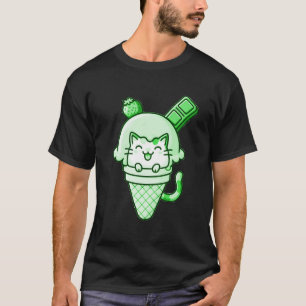 Camiseta Gato em Verde Cone