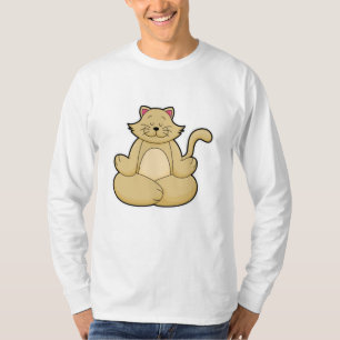 Camiseta Gato em Yoga Estreitamento em Pernas cruzadas