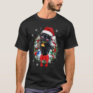 Camiseta Gato enfeite de natal coroa enfeite decoração nata