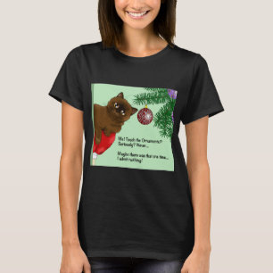 Camiseta Gato Enfeites de natal Castanho