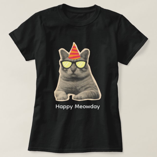 Camiseta Gato engraçado (Frente do Design)
