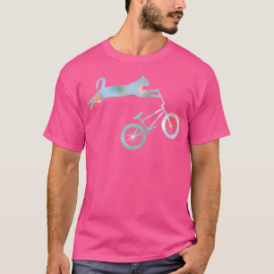 Camiseta Gato Engraçado Andando de Bmx Arte Para Bicicleta