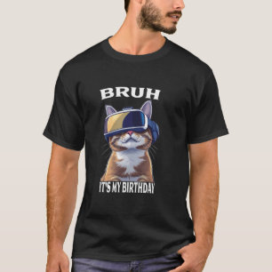 Camiseta Gato Engraçado Aniversário Meninos Adultos Criança