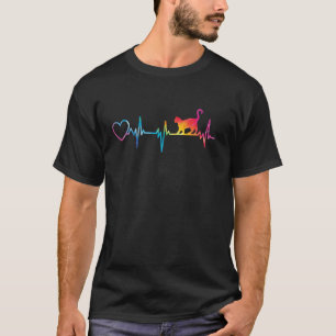 Camiseta Gato Engraçado Batimento Cardíaco Amante de Gato S