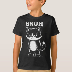 Camiseta Gato Engraçado Bruh Meme Sarcástico Animal Felino
