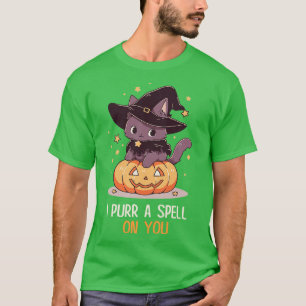 Camiseta Gato Engraçado Bruxa Espelha Homens Crianças Mulhe