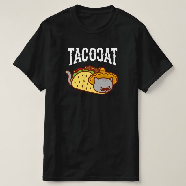 Camiseta Gato Engraçado - CAT Taco Mexicano (Frente do Design)
