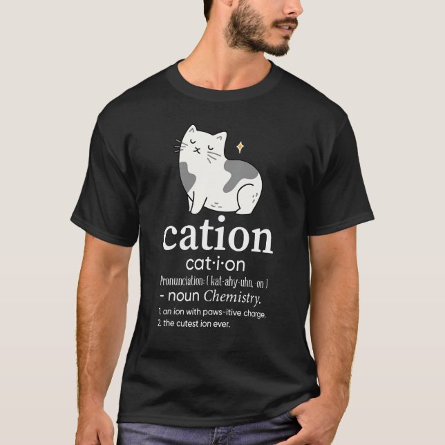 Camiseta Gato Engraçado Cátion Um lon Com Carga Paws-itive  (Frente)