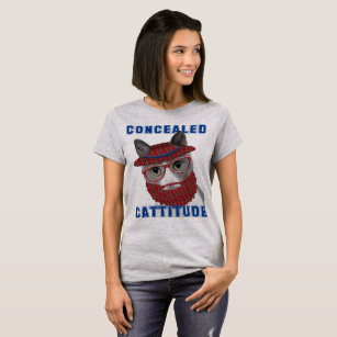 Camiseta Gato engraçado Cattitude escondido Meme