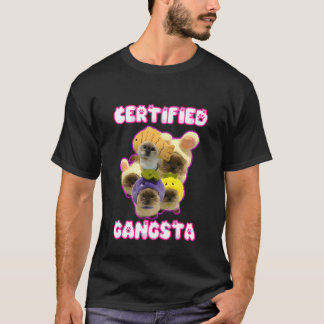 Camiseta Gato Engraçado Certificado de Gangster Goofy Ahh B