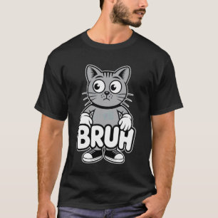 Camiseta Gato Engraçado com Frase Bruh