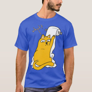 Camiseta Gato engraçado com papel higiênico