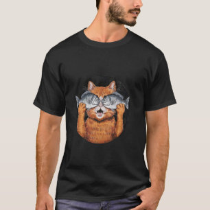 Camiseta gato engraçado com peixe gatinho incrível para pes
