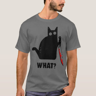Camiseta Gato engraçado com uma faca
