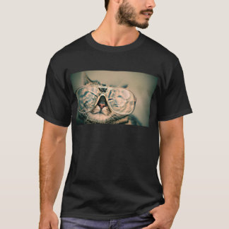 Camiseta Gato engraçado com vidros