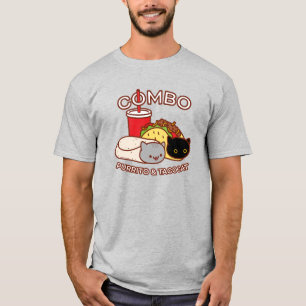 Camiseta Gato Engraçado - Combo PURRITO & TACO CAT
