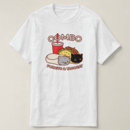 Camiseta Gato Engraçado - Combo PURRITO & TACO CAT