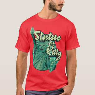 Camiseta Gato Engraçado Como A Estátua da Liberdade Gatinho