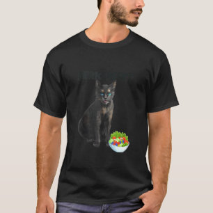 Camiseta Gato Engraçado Confundiu Sério Comer Salada
