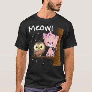 Camiseta Gato Engraçado Coruja Novelty Meowl Cats Regra