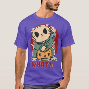Camiseta Gato Engraçado De Assassinato Com Faca Assustadora