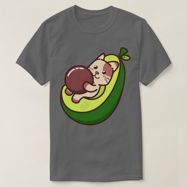 Camiseta Gato Engraçado de Avocado (Frente do Design)