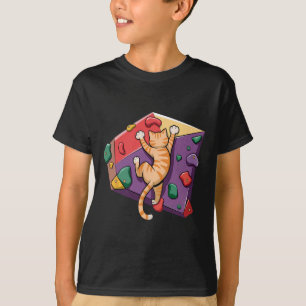 Camiseta Gato Engraçado de Bouldering – Escalada em Rocha e