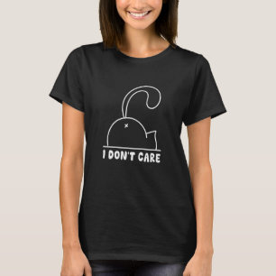Camiseta Gato Engraçado de Bunda Humor Não Me Importo