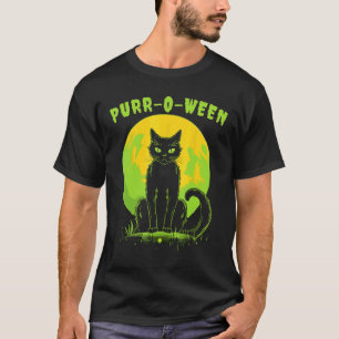 Camiseta Gato engraçado de Halloween Purr-o-ween