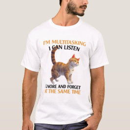 Camiseta Gato Engraçado de Multitarefa
