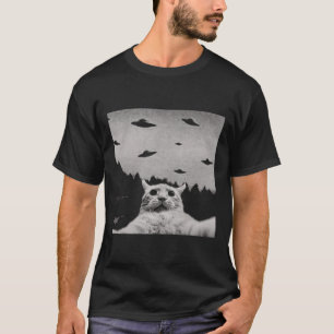 Camiseta Gato Engraçado de OVNI alienígena