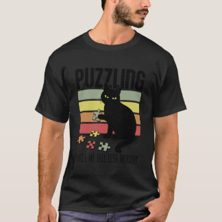 Camiseta Gato engraçado de puzzle amante de quebra-cabeça