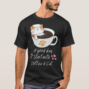 Camiseta Gato Engraçado Dentro Café Café Café Mug Cat Lover