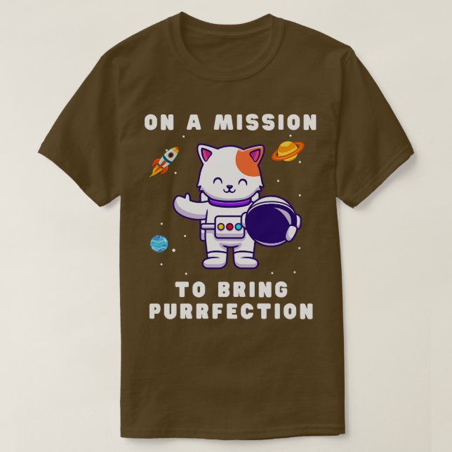 Camiseta Gato Engraçado do Espaço Catastrófico (Frente do Design)