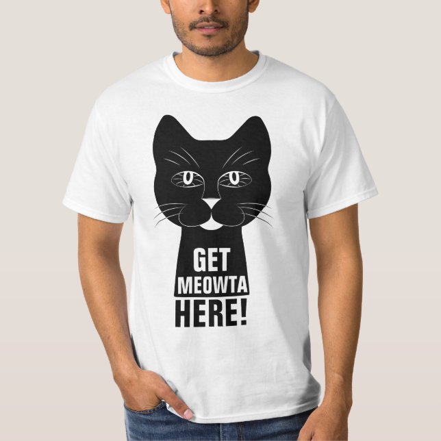 Camiseta Gato engraçado do Meowta Here (Frente)