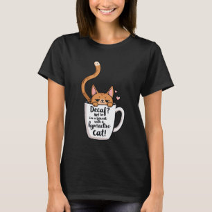 Camiseta Gato Engraçado e Amante de Café Citação de Animal
