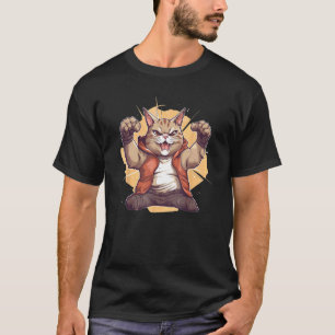 Camiseta Gato engraçado e esportivo ama Exercício, Academia
