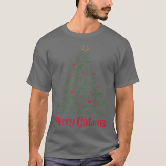 Camiseta Gato Engraçado e Feliz de Peixe Catmas Árvore de N