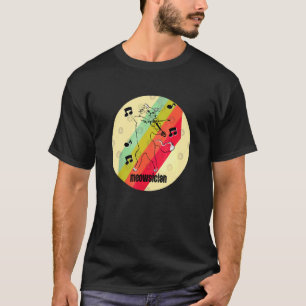 Camiseta Gato Engraçado e Meowiciano Violin Jazzy Feline