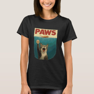 Camiseta Gato Engraçado e Rato Paródia Arte Retro Patas