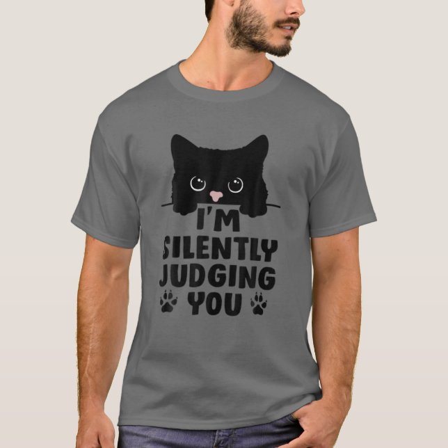 Camiseta Gato Engraçado, estou te julgando (Frente)