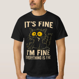 Camiseta Gato Engraçado Estressado - Está Tudo Bem Estou Be