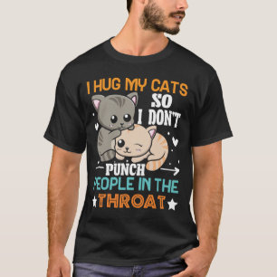 Camiseta Gato Engraçado Eu Abraço Meu Gato Para Nã