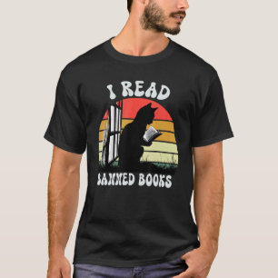 Camiseta Gato Engraçado Eu Leio Livros Proibidos Bibliófilo